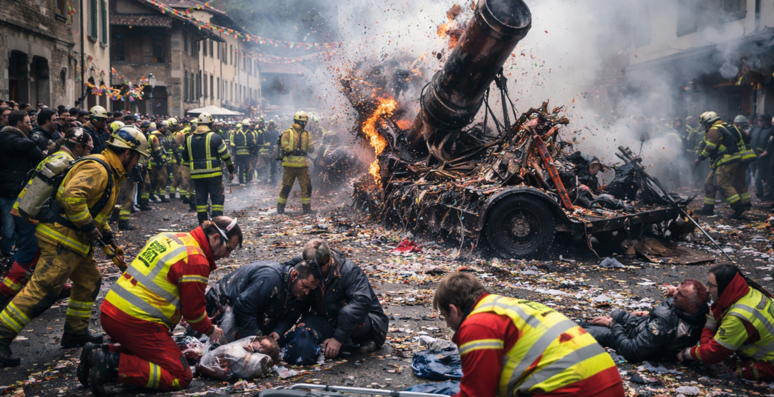 Έντεκα τραυματίες στην Ελβετία από έκρηξη κατά τη διάρκεια καρναβαλικών εορτασμών – Νεότερες πληροφορίες – Έντεκα τραυματίες από έκρηξη σε άρμα με κανόνι κομφετί σε καρναβαλικού...